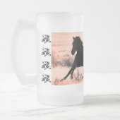 Bevroren Mok van 16 oz glas met WILDE HORSES (Links)