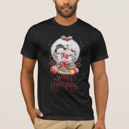 Bevroren ochtend vrolijk kerstfeest t-shirt