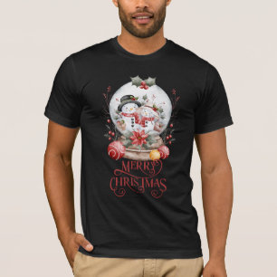 Bevroren ochtend vrolijk kerstfeest t-shirt