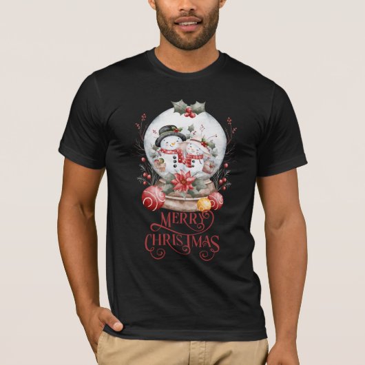 Bevroren ochtend vrolijk kerstfeest t-shirt (Voorkant)