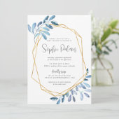 Bevroren olie | Waterverf Baby shower Uitnodiging (Staand voorkant)