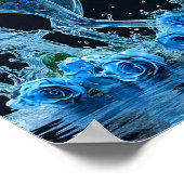 ❄️ Bevroren Paard Met Blauwe Rozen Fantasie Ijsblo Poster (Hoek)