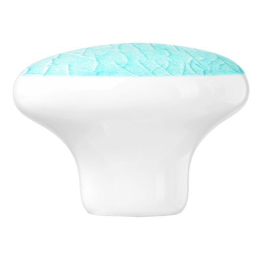 Bevroren Pond Turquoise Keramische Knop (Zijkant)