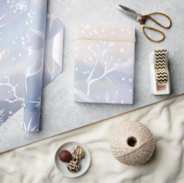 Bevroren Raam | Mooie Sneeuwende Winter Scène Cadeaupapier