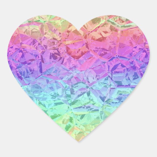 bevroren regenboog : hart sticker (Voorkant)