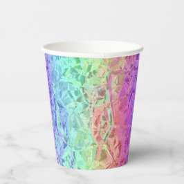 Bevroren regenboogkristal: papieren bekers