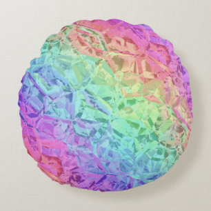 Bevroren regenboogkristal: rond kussen