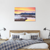 Bevroren rivier met sneeuw canvas afdruk (Insitu (Slaapkamer))
