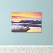 Bevroren rivier met sneeuw canvas afdruk (Insitu (Houten vloer))