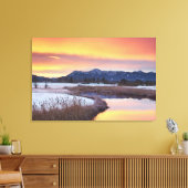 Bevroren rivier met sneeuw canvas afdruk (Insitu (Woonkamer))
