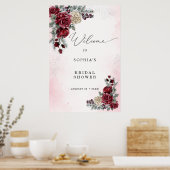 Bevroren Rozen Winter Bruidsbruiloft Welkom Poster (Keuken)