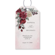 Bevroren Rozen Winter Bruiloft Gift Tags