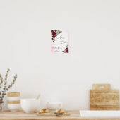 Bevroren Rozen Winter Bruiloft Mimosa Bar Bord Poster (Keuken)