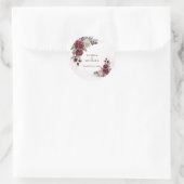 Bevroren Rozen Winter Bruiloft  Ronde Sticker (Tas)