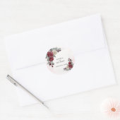 Bevroren Rozen Winter Bruiloft  Ronde Sticker (Envelop)