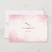 Bevroren Rozen Winter Bruiloft RSVP kaart (Achterkant)
