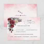 Bevroren Rozen Winter Bruiloft RSVP kaart (Voorkant / Achterkant)