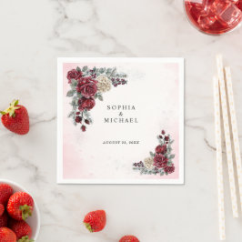 Bevroren Rozen Winter Bruiloft Servetten