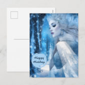 Bevroren Schoonheid Sneeuwkoningin in Winter Wonde Feestdagenkaart (Voorkant / Achterkant)