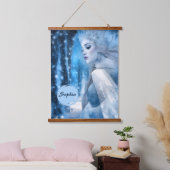 Bevroren Schoonheid Sneeuwkoningin in Winter Wonde Hangend Wandkleed (Slaapkamer)