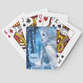 Bevroren Schoonheid Sneeuwkoningin in Winter Wonde Pokerkaarten (Achterkant)