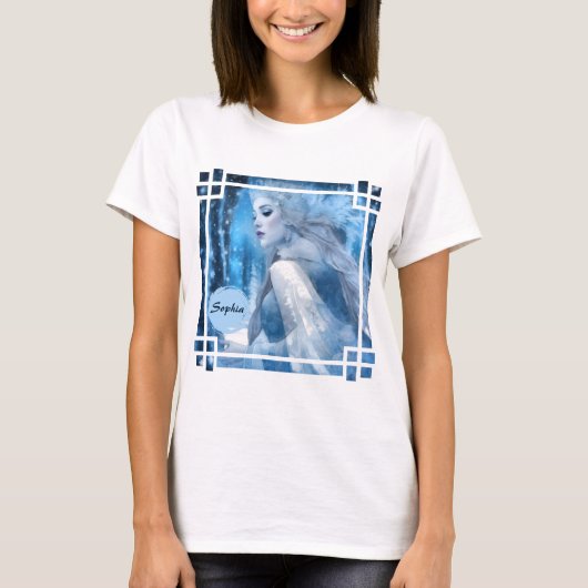 Bevroren Schoonheid Sneeuwkoningin in Winter Wonde T-shirt (Voorkant)