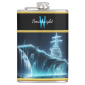 Bevroren slagschip stijgt op uit donkere wateren heupfles (Voorkant)