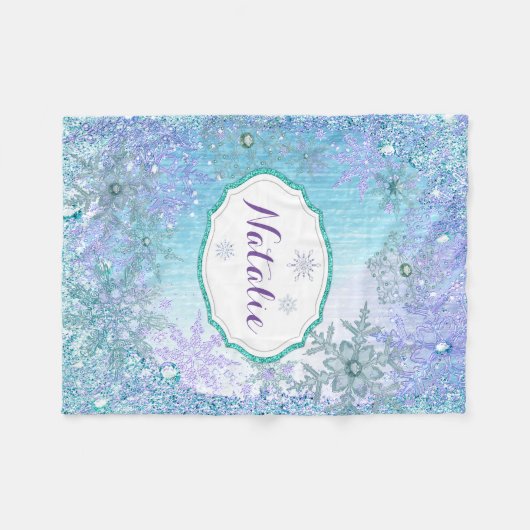 Bevroren Sneeuwvlok Custom Fleece Deken, 30 "x40" (Voorkant (Horizontaal))