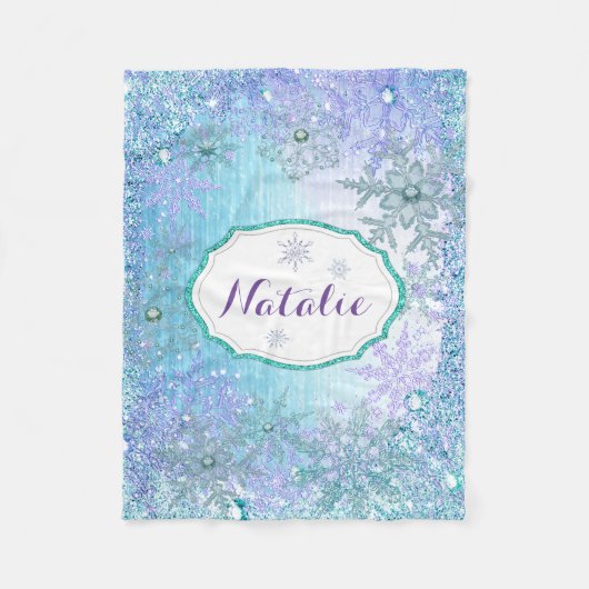 Bevroren Sneeuwvlok Custom Fleece Deken, 30 "x40" (Voorkant)