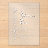 Bevroren Sneeuwvlok Kerst Acryl Uitnodiging (Voorkant)