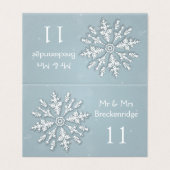 Bevroren sneeuwvlok Trouwtafel nummer, Plaats kaar Kaart (Buitenkant ongevouwen)