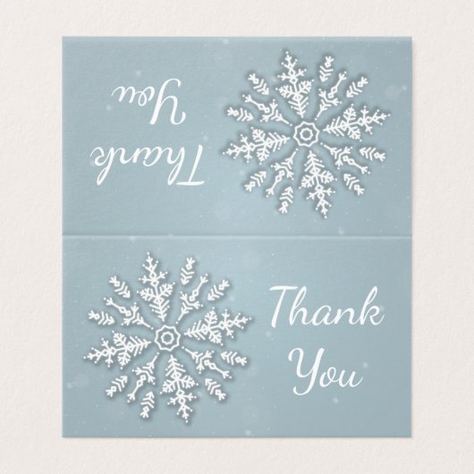 Bevroren sneeuwvlok winter Kerstmis Dank u Kaart (Buitenkant ongevouwen)