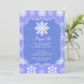 Bevroren Sneeuwvlok Winter Sneeuwman Verjaardag Kaart (Staand voorkant)