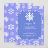 Bevroren Sneeuwvlok Winter Sneeuwman Verjaardag Kaart (Voorkant / Achterkant)