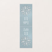 Bevroren sneeuwvlok winter Trouwtafel nummer Kaart (Buitenkant ongevouwen)