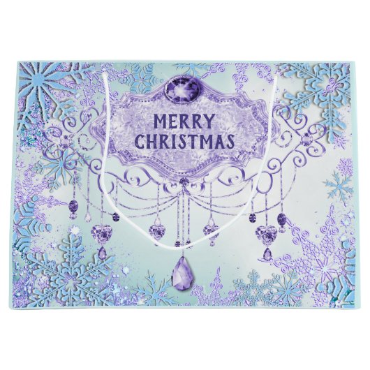 Bevroren Sneeuwvlok Winter Wonderland Kerstmis Groot Cadeauzakje (Voorkant)