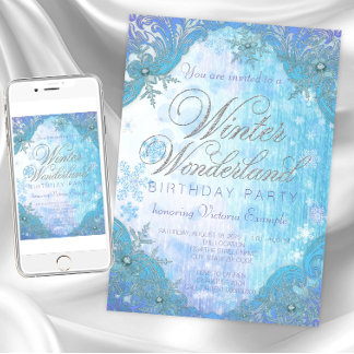 Bevroren Sneeuwvlok Winter Wonderland Verjaardagsf Kaart
