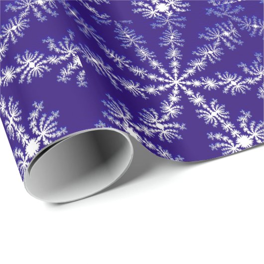 Bevroren sneeuwvlokeffect 3D fractal. Cadeaupapier (Rol Hoek)