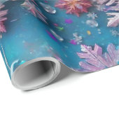 Bevroren sneeuwvlokken cadeaupapier (Rol Hoek)