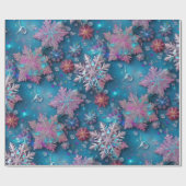 Bevroren sneeuwvlokken cadeaupapier (Vlak)
