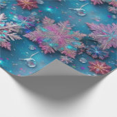 Bevroren sneeuwvlokken cadeaupapier (Hoek)