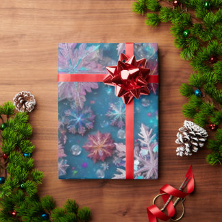 Bevroren sneeuwvlokken cadeaupapier