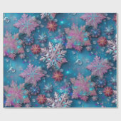 Bevroren sneeuwvlokken cadeaupapier (Vlak)