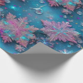 Bevroren sneeuwvlokken cadeaupapier (Hoek)