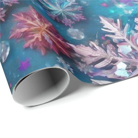 Bevroren sneeuwvlokken cadeaupapier (Rol Hoek)