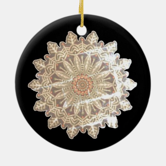 Bevroren Sneeuwvlokken Gleam #6 Keramisch Ornament (Achterkant)