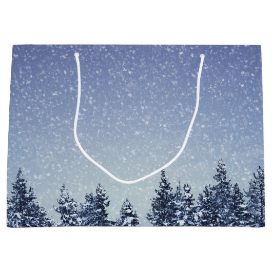 Bevroren sneeuwwinterbos large cadeautasje (Voorkant)