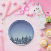 Bevroren sneeuwwinterbos papieren bordje (Feest)
