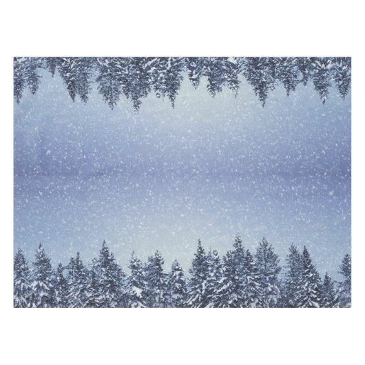 Bevroren sneeuwwinterbos tafelkleed (Voorkant (Horizontaal))