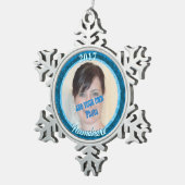 Bevroren Snowflake Afbeelding Ornament! Naam en ja Tin Sneeuwvlok Ornament (Rechts)